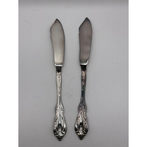 Oneida Silver Silverplate 1965 Community Pierced flat Butter Knives Set Of 2 - Picture 3 of 3